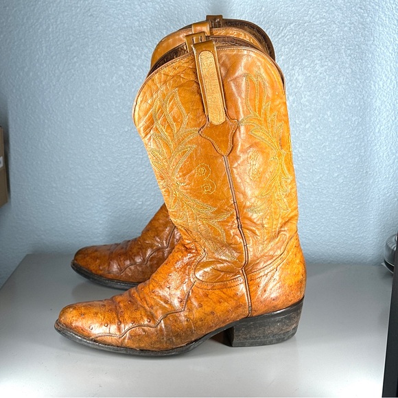Cuadra Boots Brown Exotic Ostrich Leg Men’s Size 9.5 Mexico Handmade Leather - Picture 6 of 16